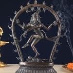 Vintage Brass Nataraja Dancing Shiva | 12.5" x 9" x 3.5" | 3.30 kg | Oval Arch Frame | Lord of Dance | Sacred Hindu Art | Jaipurio